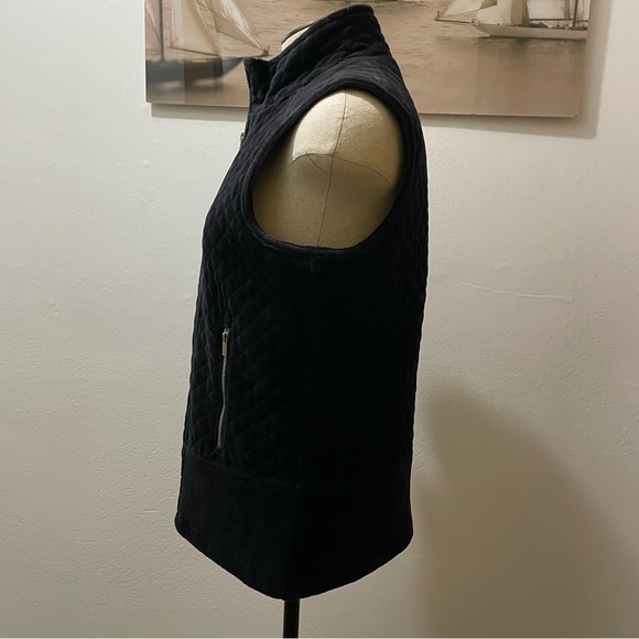 Luxe Liz Claiborne Quilted Black Vest Size: PS - Picture 3 of 11